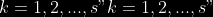 k=1,2,...,s